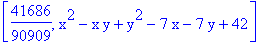 [41686/90909, x^2-x*y+y^2-7*x-7*y+42]